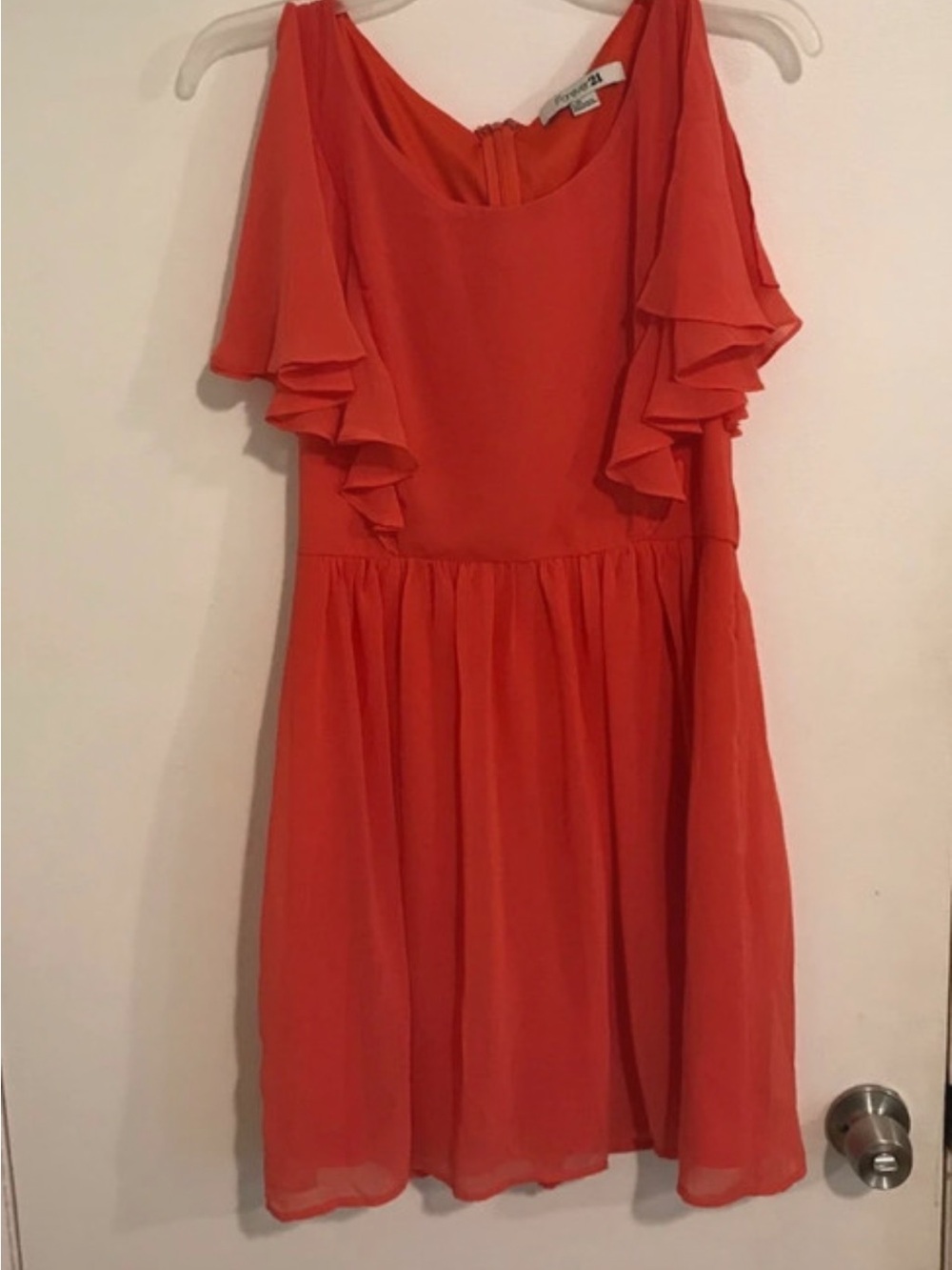 Flutter Sleeve Orange Dress by Forever 21